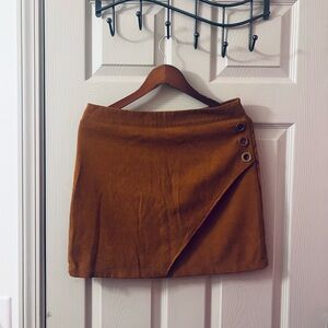 SHEIN Brown Buttoned Mini Skirt